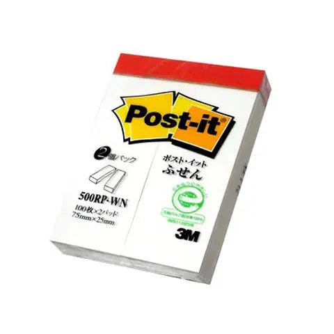 3M Post-it 500RP-WN利貼標籤紙(再生材質)